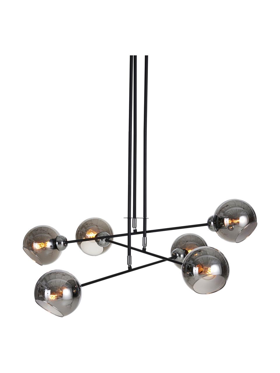 Lampa wisząca ze szklanymi kloszami Cooper, Czarny, S 90 x W 100 cm
