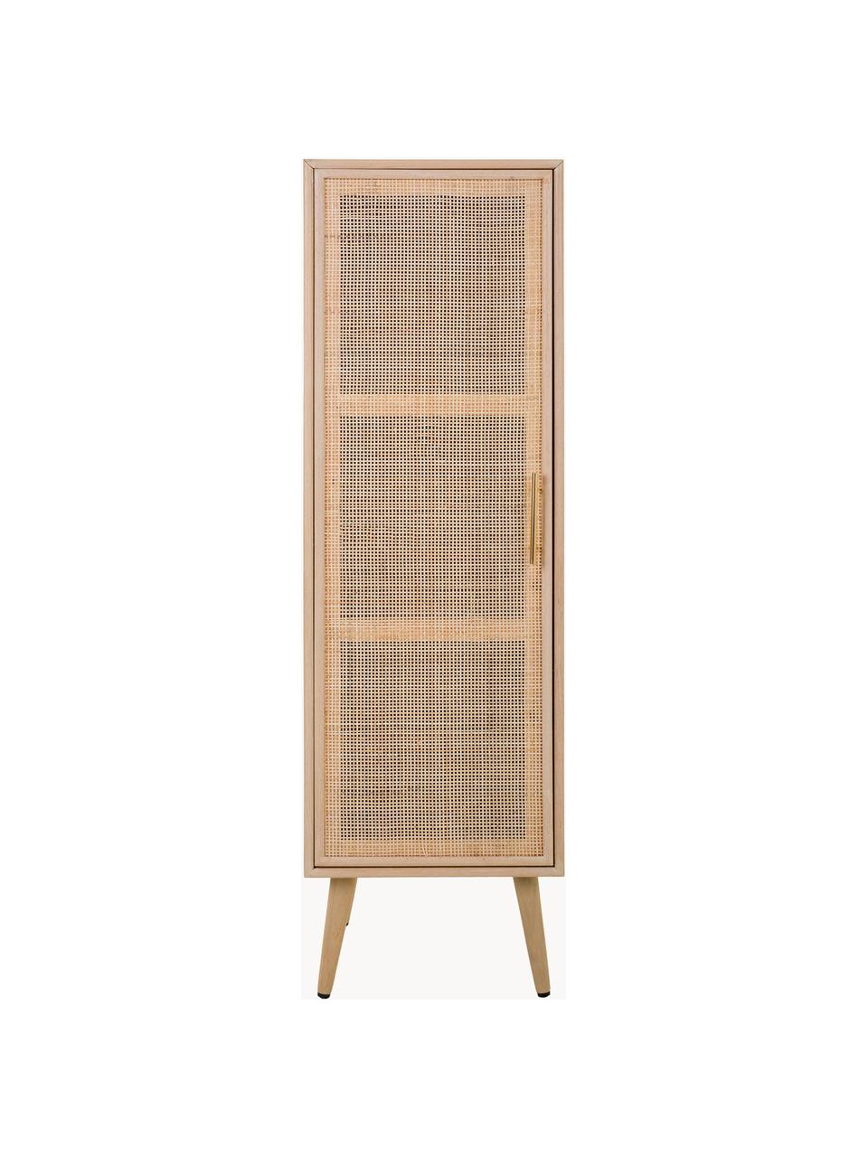 Chiffonnier estrecho de madera Cayetana, Madera, Madera clara, An 41 x Al 140 cm