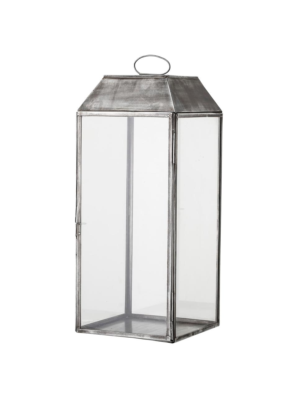 Veľký lampáš z kovu Gagriel, Odtiene striebornej so zastaralým efektom, Š 20 x V 48 cm