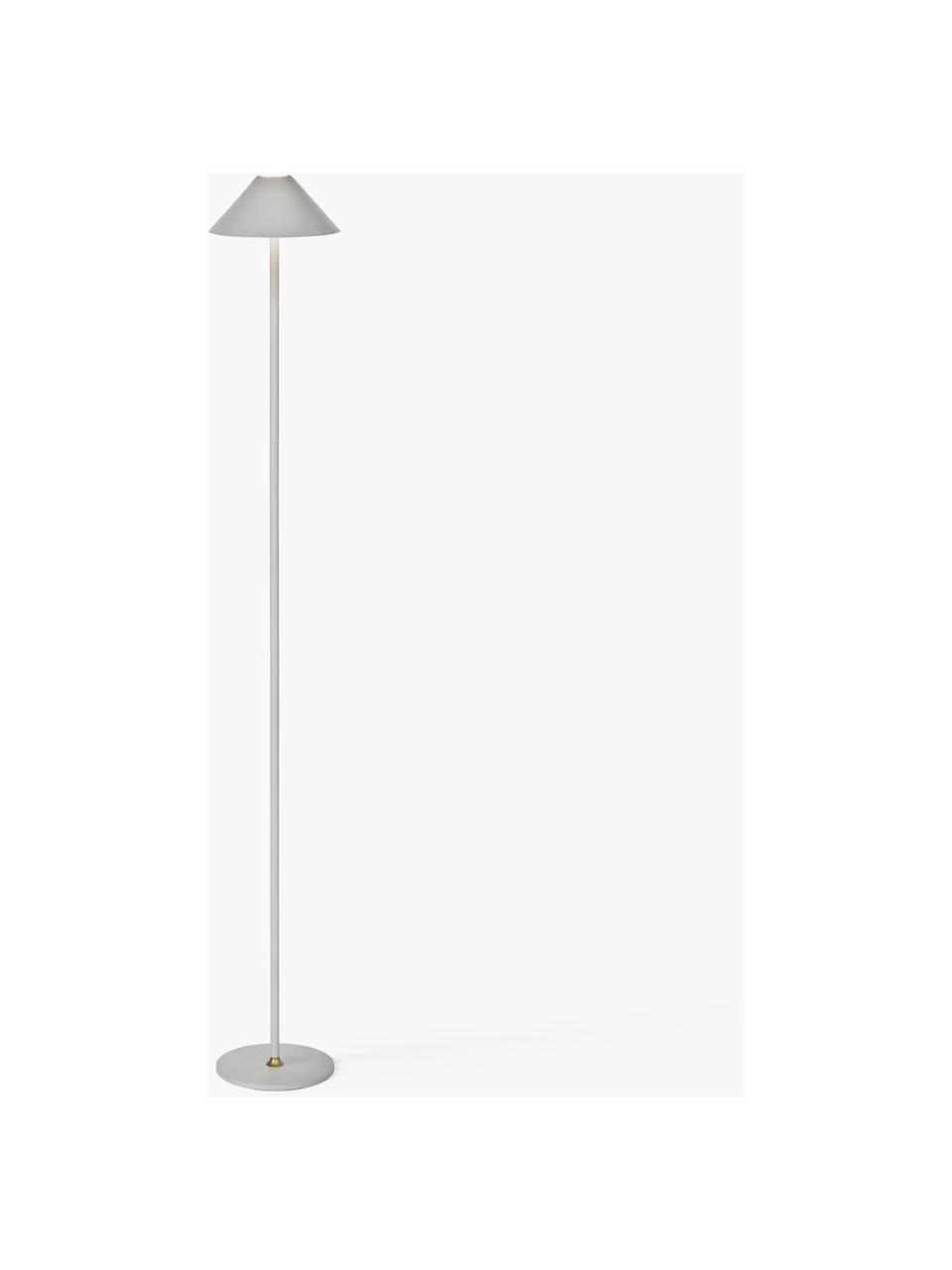 Kleine mobile LED-Stehlampe Hygge, dimmbar, Metall, beschichtet, Hellgrau, H 134 cm