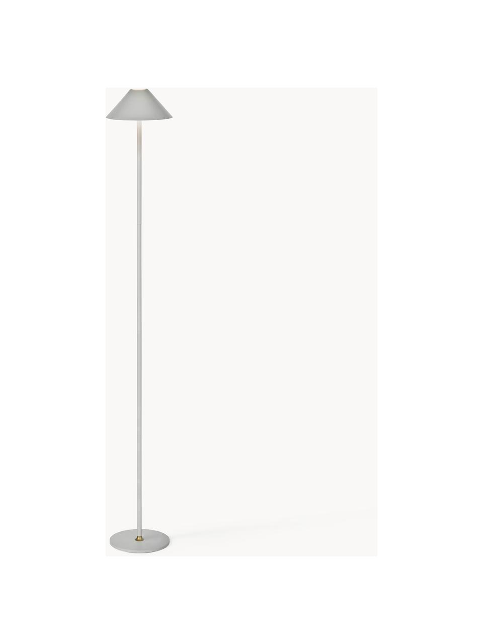 Lampada da terra piccola mobile a LED Hygge, luce regolabile, Metallo rivestito, Grigio chiaro, Alt. 134 cm