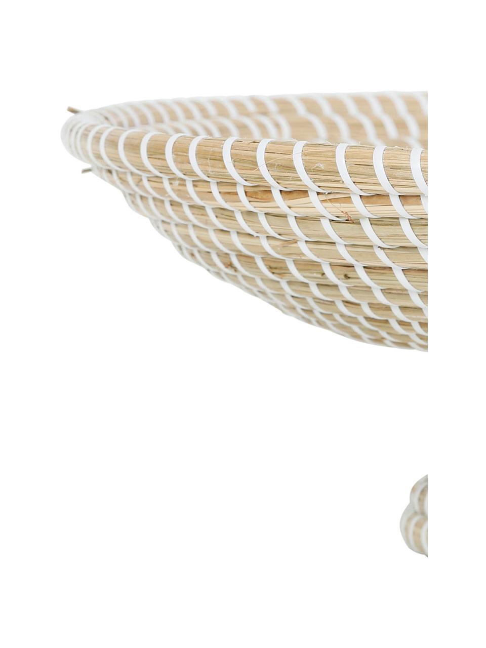 Broodmandje Milos van zeegras, Zeegras, Wit, beige, Ø 45 x H 18 cm