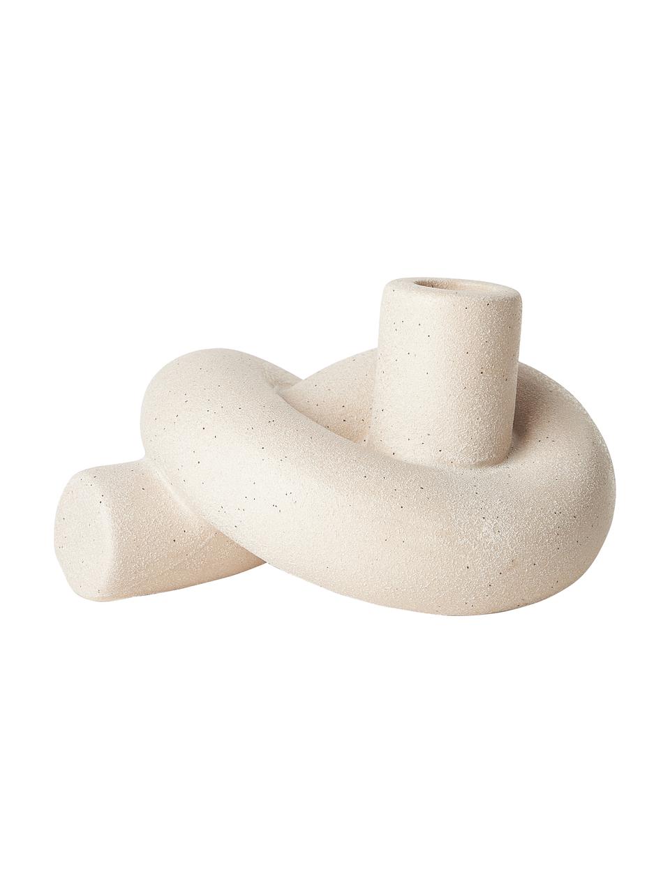 Candelabro Nodo, Gres, Beige, effetto sabbia, Larg. 16 x Alt. 9 cm
