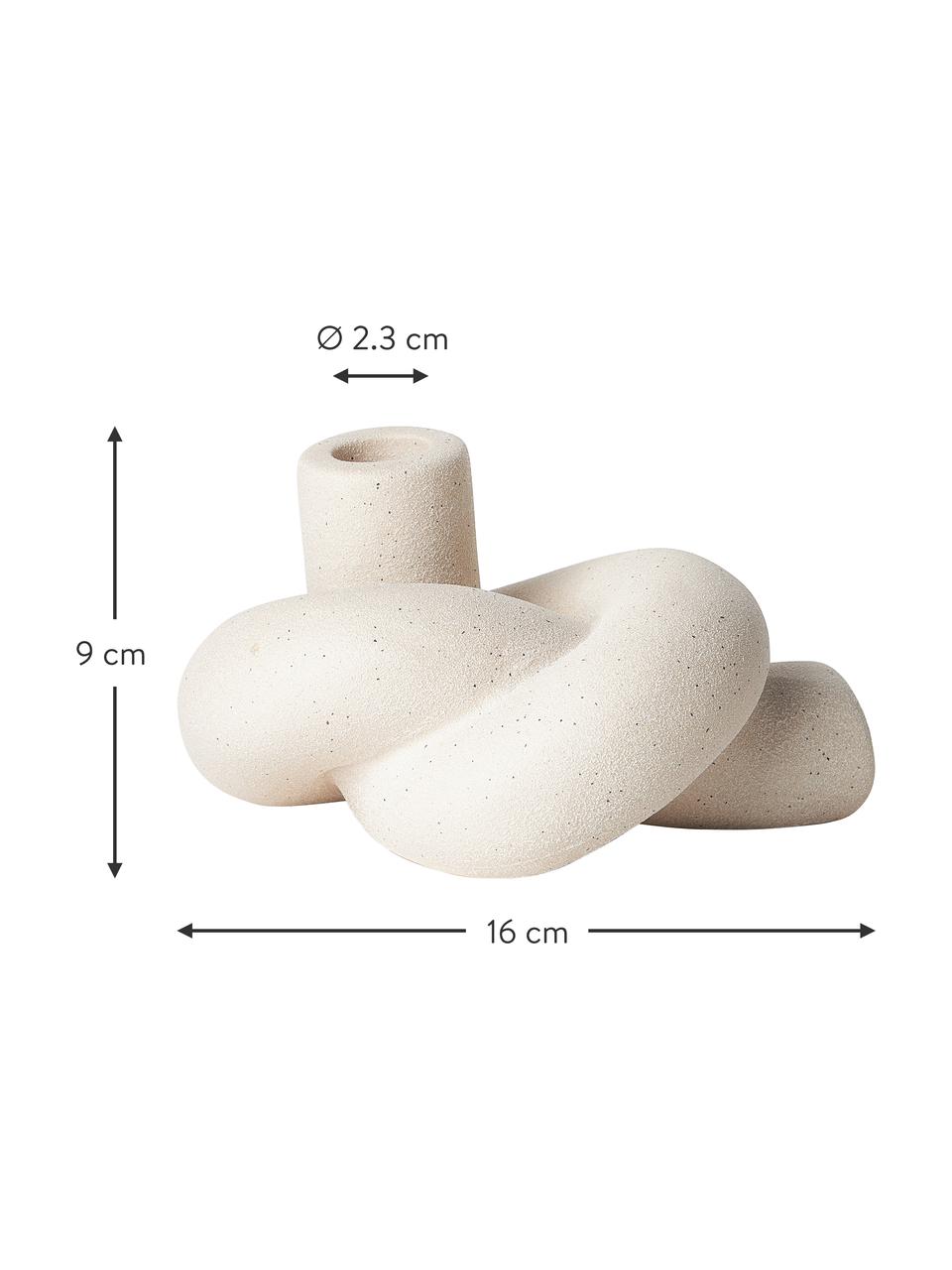 Candelabro Nodo, Gres, Beige, effetto sabbia, Larg. 16 x Alt. 9 cm