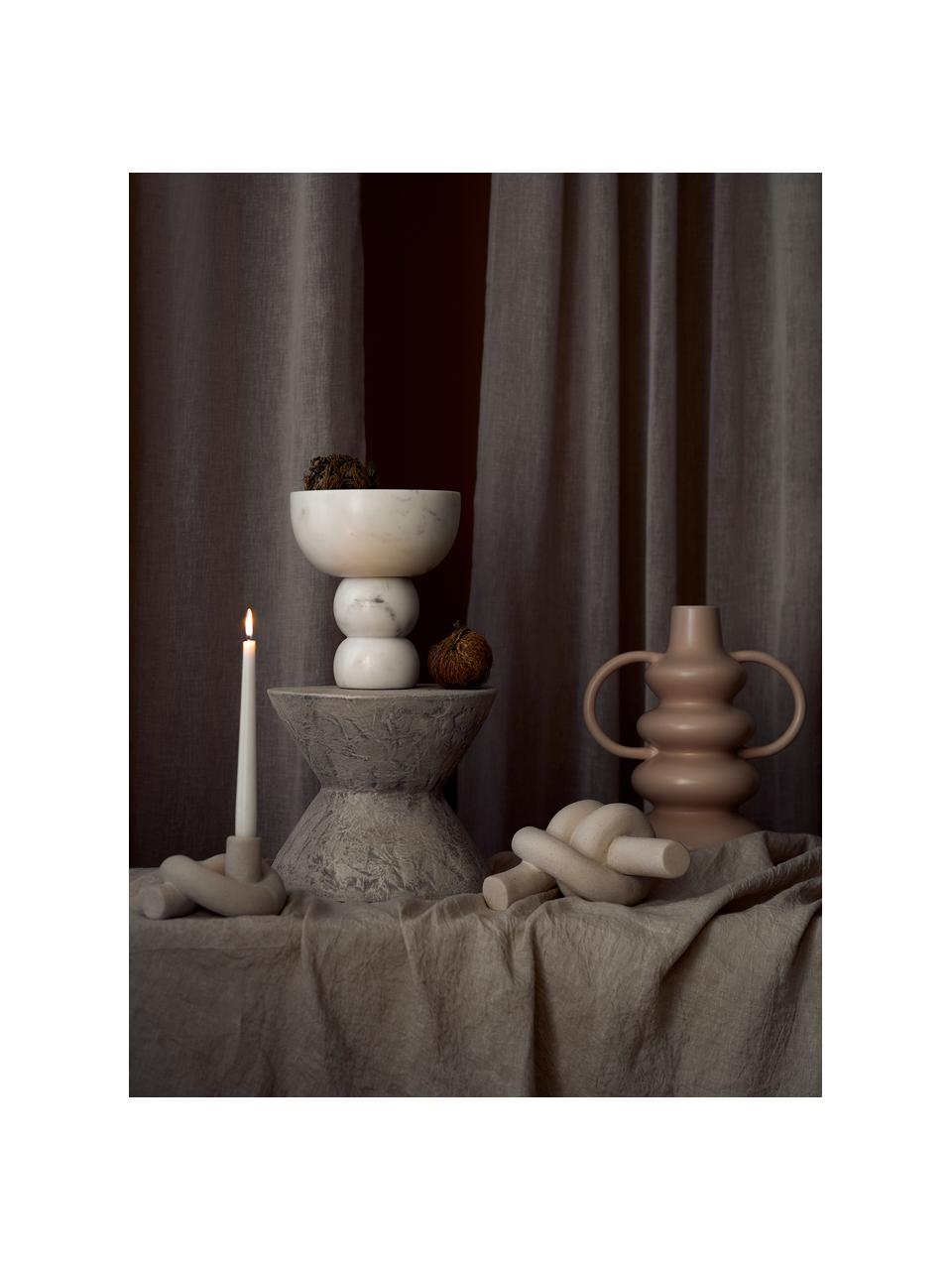 Candelabro Nodo, Gres, Beige, effetto sabbia, Larg. 16 x Alt. 9 cm