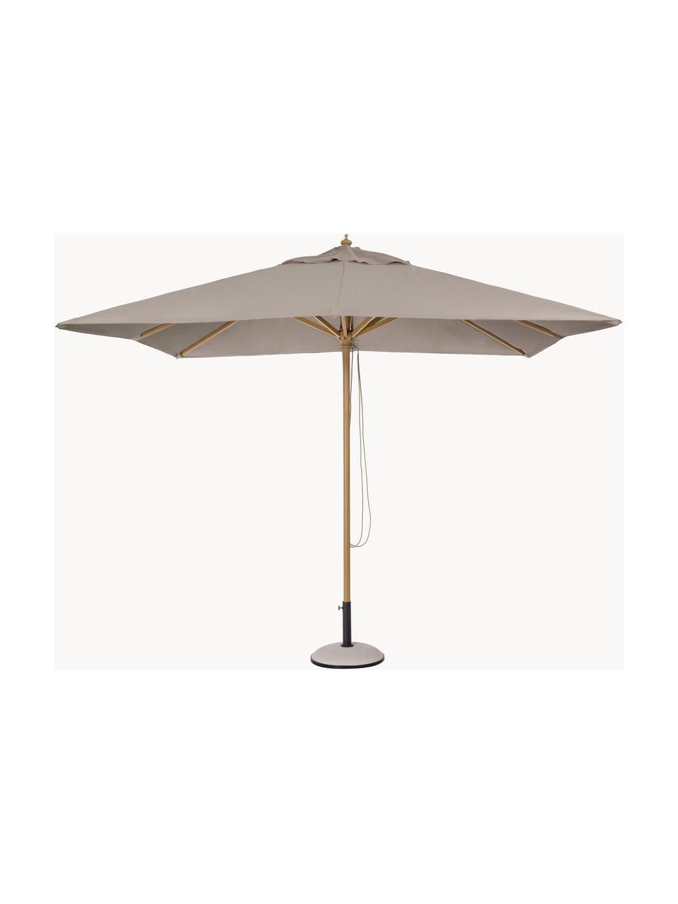 Parasol Eclipse, Ø 300 cm, Bekleding: polyester met ventilatie, Frame: aluminium in hout look, Beige, houtlook, Ø 300 x H 260 cm