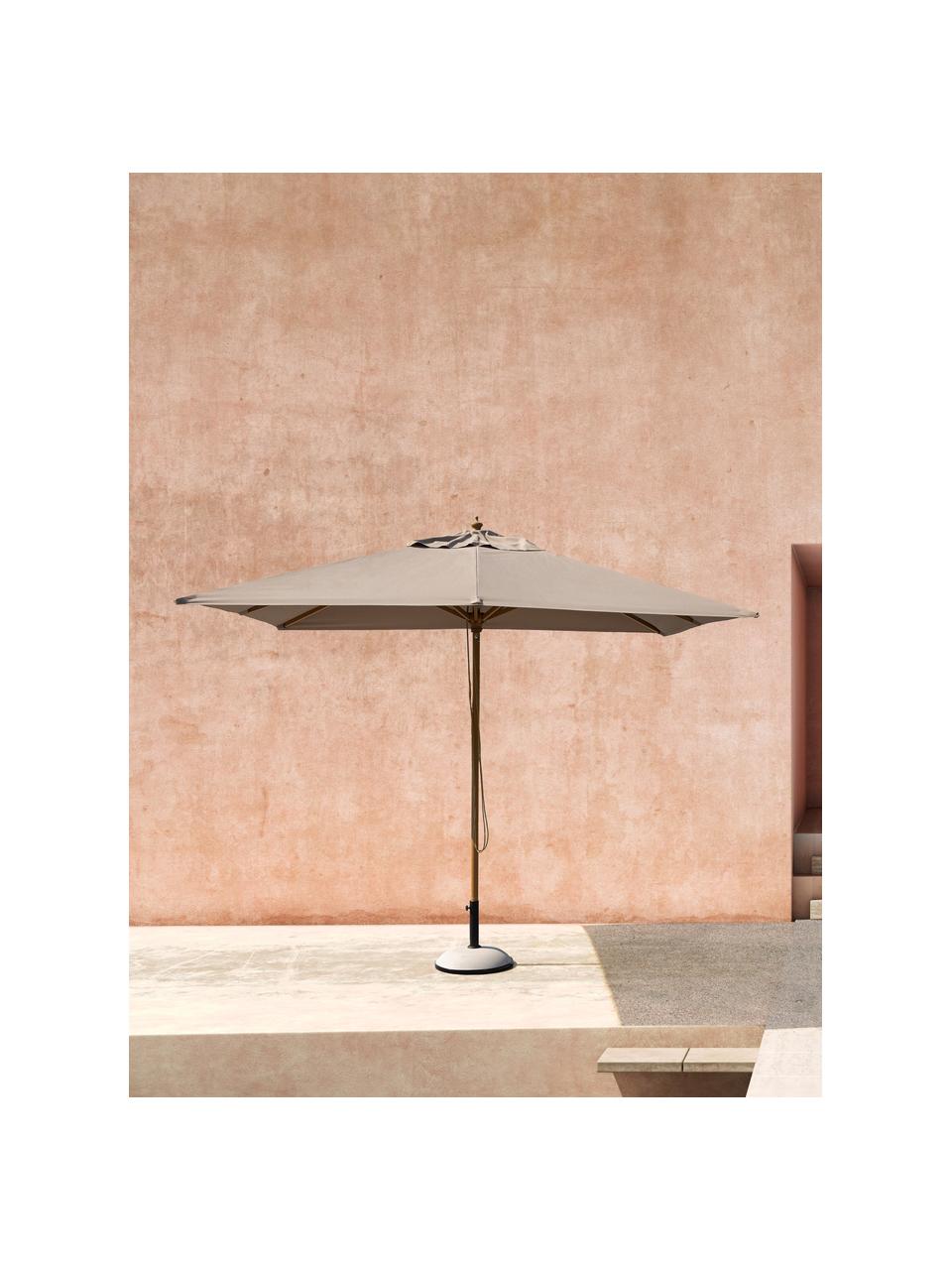 Parasol Eclipse, Ø 300 cm, Bekleding: polyester met ventilatie, Frame: aluminium in hout look, Beige, houtlook, Ø 300 x H 260 cm