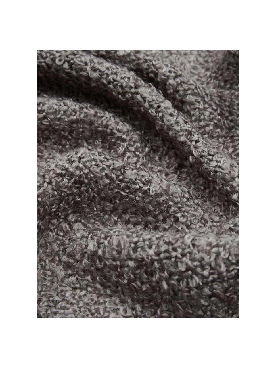 Leichtes Bouclé-Plaid Mysa in Grau, 100% Polyacryl, Grau, 120 x 150 cm
