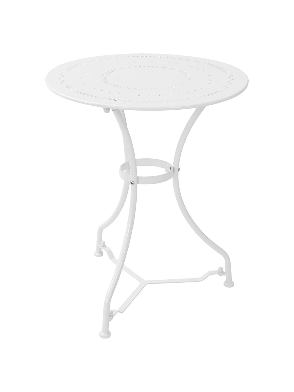 Tavolo da giardino in metallo Century, Metallo verniciato a polvere, Bianco, Ø 58 x Alt. 71 cm