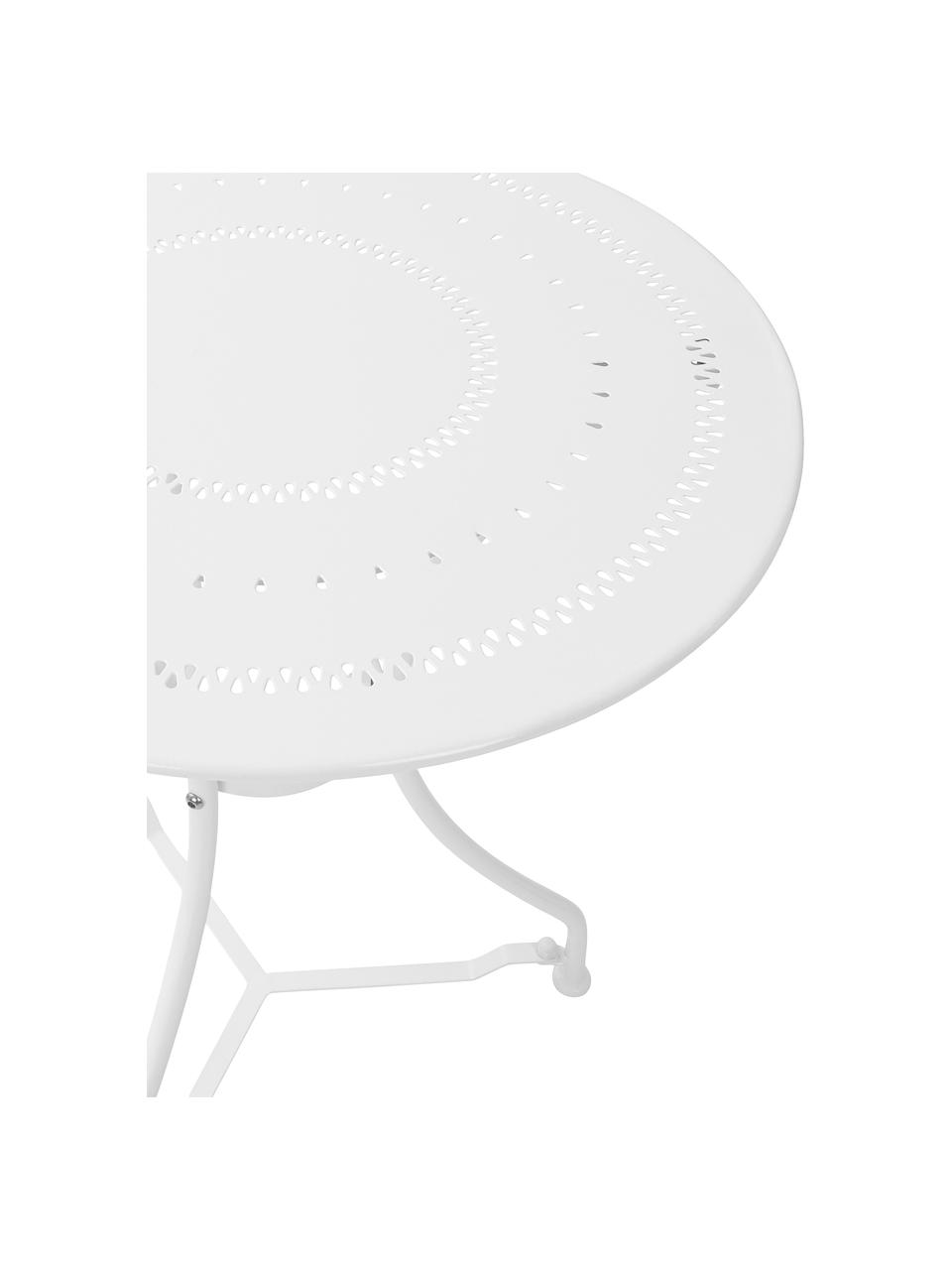 Tavolo da giardino in metallo Century, Metallo verniciato a polvere, Bianco, Ø 58 x Alt. 71 cm