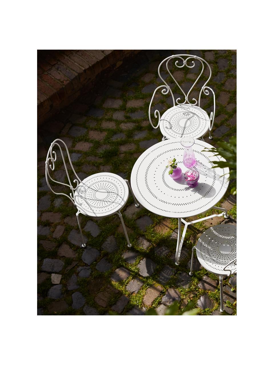 Tavolo da giardino in metallo Century, Metallo verniciato a polvere, Bianco, Ø 58 x Alt. 71 cm