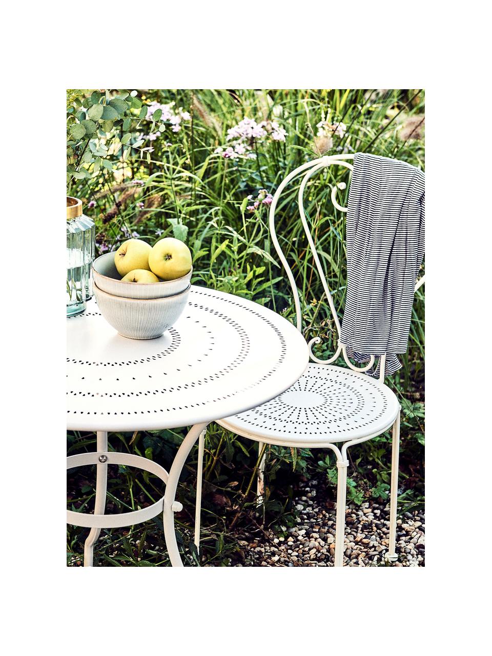 Mesa redonda de exterior Century, Metal con pintura en polvo, Blanco, Ø 58 x Al 71 cm