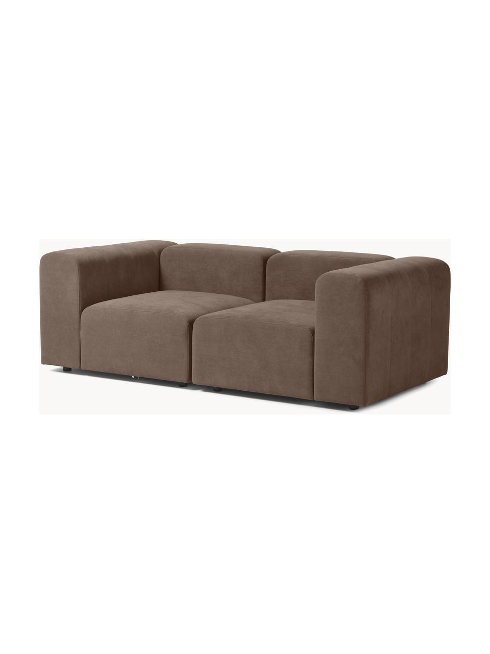 Modulares Sofa Lena (3-Sitzer), Bezug: Webstoff (88% Polyester, , Gestell: Kiefernholz, Schichtholz,, Webstoff Dunkelbraun, B 209 x T 106 cm