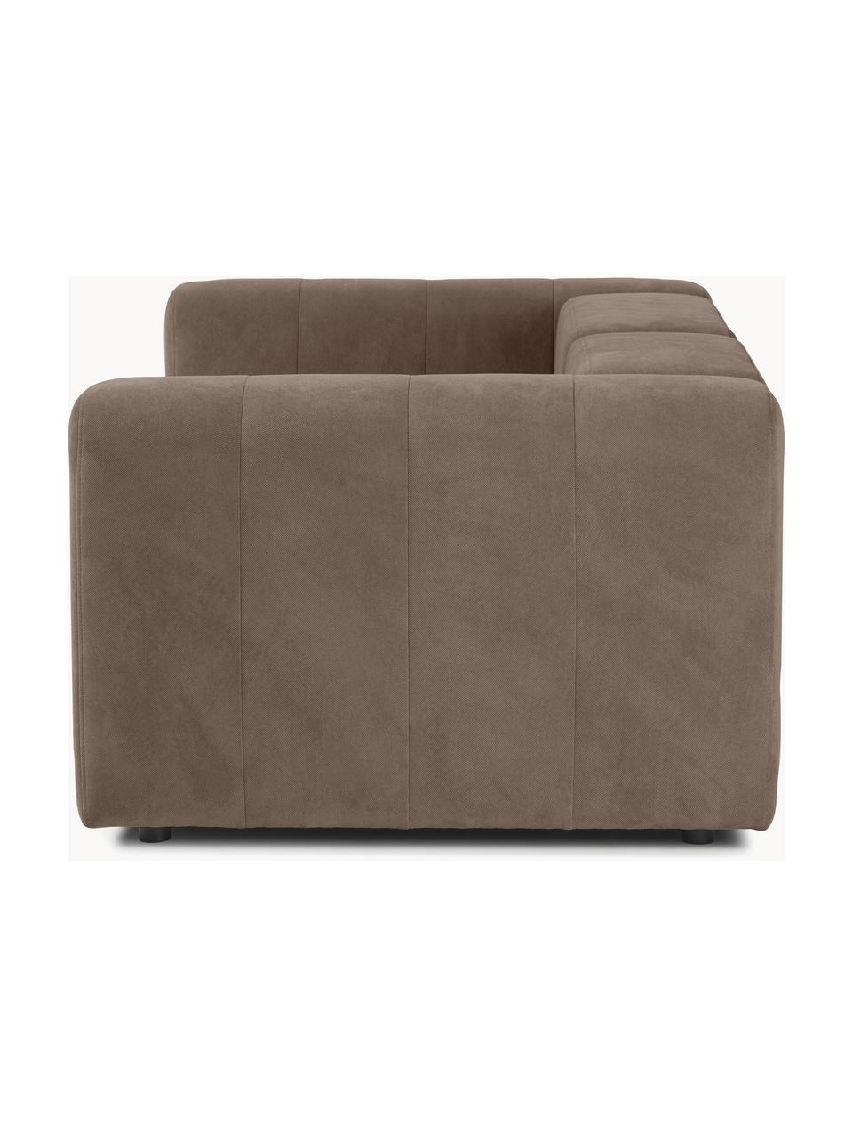 Modulares Sofa Lena (3-Sitzer), Bezug: Webstoff (88% Polyester, , Gestell: Kiefernholz, Schichtholz,, Webstoff Dunkelbraun, B 209 x T 106 cm