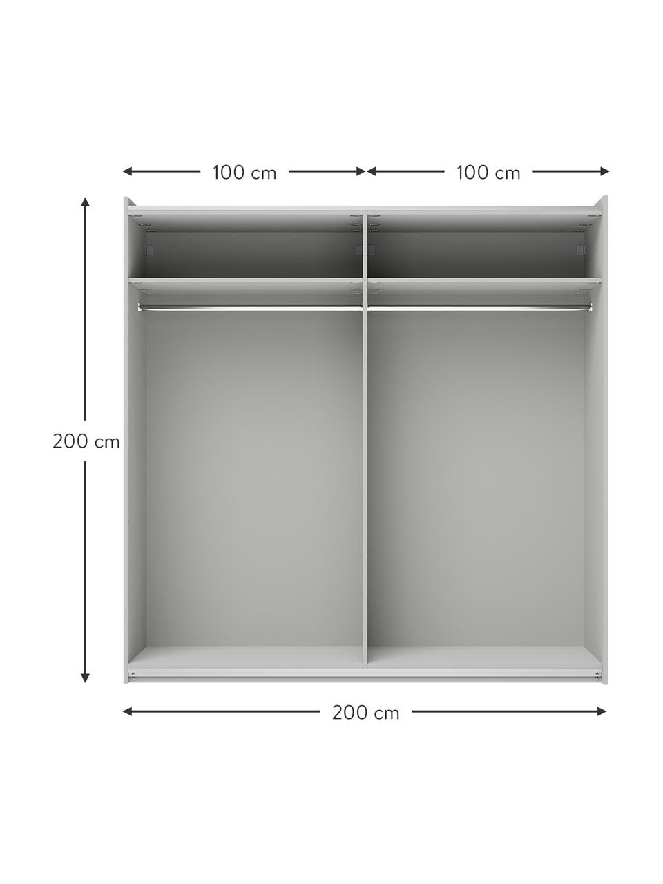 Armario modular Leon, 2 puertas correderas (200 cm), diferentes variantes, Estructura: aglomerado con certificad, Gris, Interior Basic (An 200 x Al 200 cm)