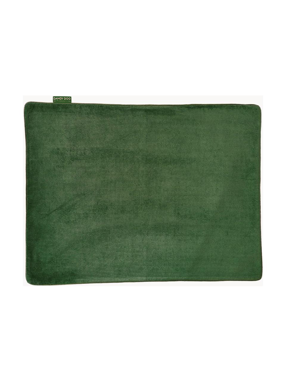 Couverture en velours côtelé pour chiens Relax, tailles variées, Vert foncé, larg. 60 x long. 80 cm