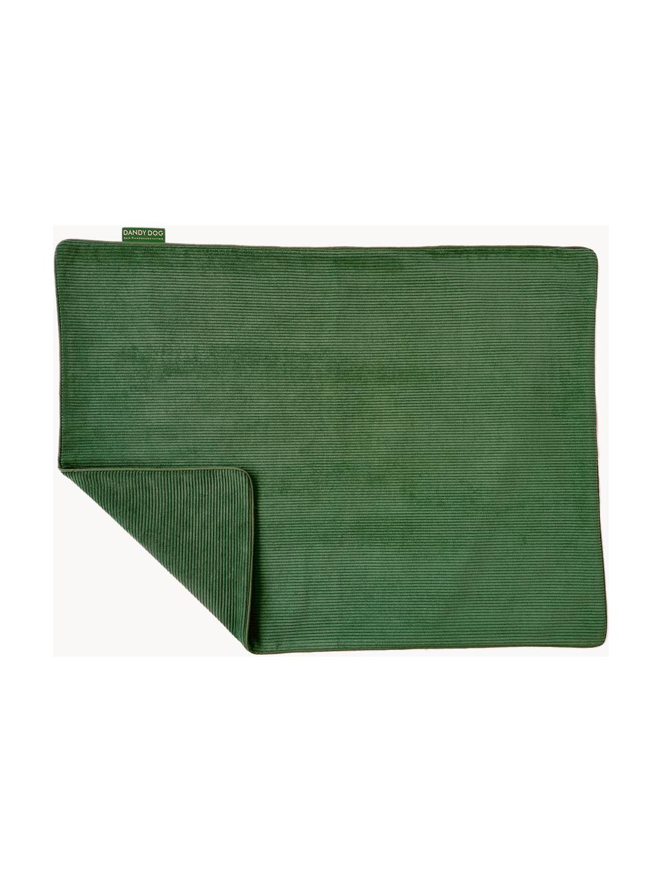 Couverture en velours côtelé pour chiens Relax, tailles variées, Vert foncé, larg. 60 x long. 80 cm