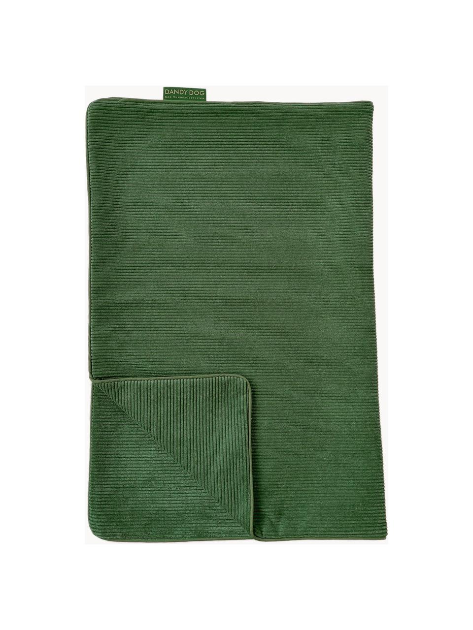 Couverture en velours côtelé pour chiens Relax, tailles variées, Vert foncé, larg. 60 x long. 80 cm