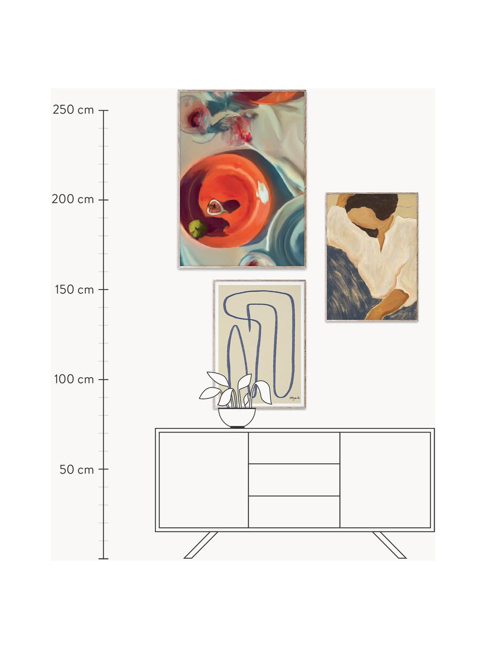 Poster Artwall no. 20 mit Rahmen, 3er-Set, Rahmen: Eichenholz, Front: Plexiglas Dieses Produkt , Mehrfarbig, Set mit verschiedenen Grössen