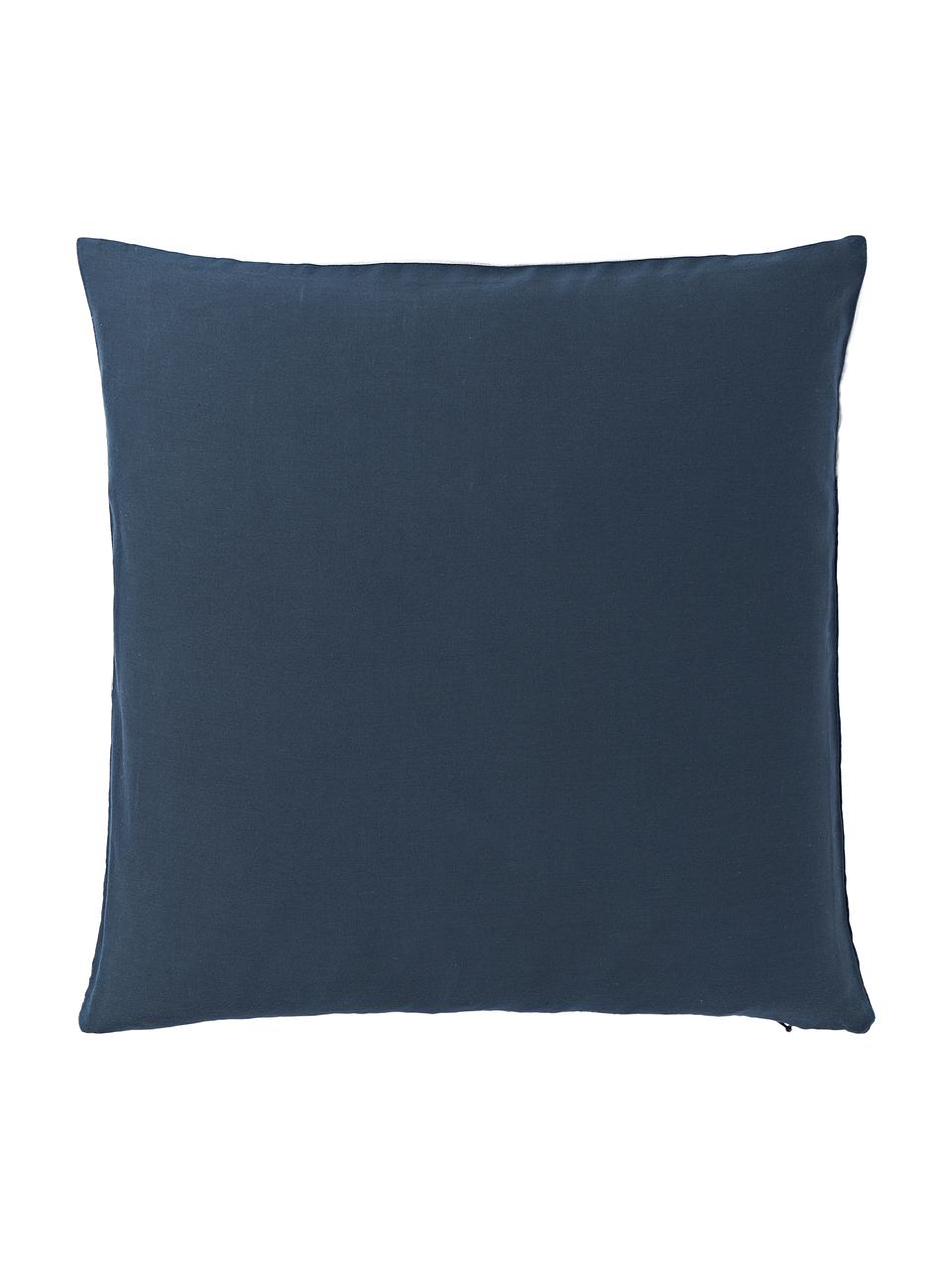 Kussenhoes Aryane uit zijde, Blauw, wit, B 45 x L 45 cm