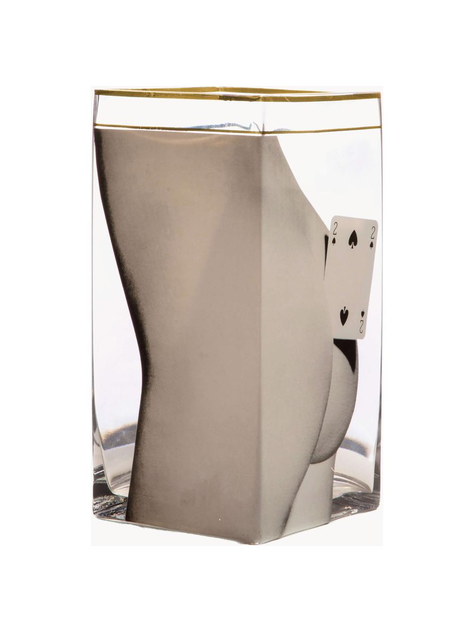 Glas-Vase Two Of Spades, H 30 cm, Vase: Glas, Rand: Gold, Two Of Spades, B 15 x H 30 cm