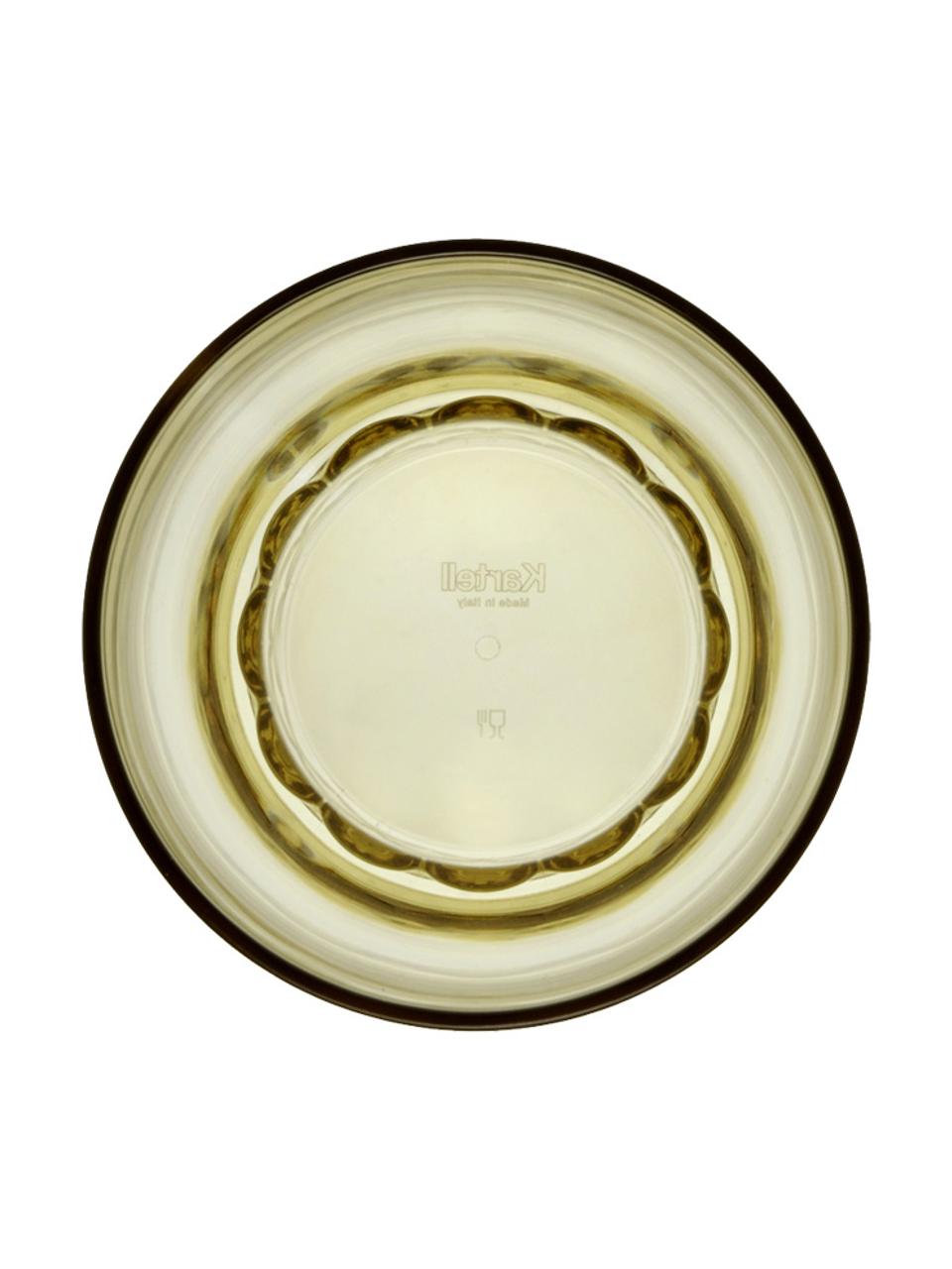 Bicchieri acqua con motivo strutturato Jellies 4 pz, Plastica, Verde chiaro trasparente, Ø 9 x Alt. 13 cm, 460 ml