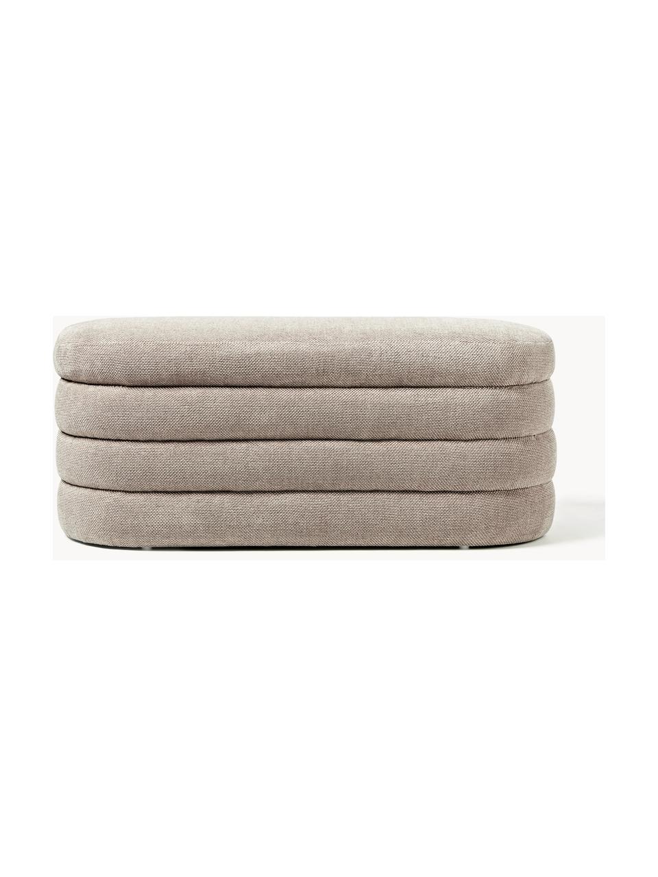 Polsterbank Alto mit Stauraum, Bezug: 96 % Polyester, 4 % Acryl, Gestell: Kiefernholz, Sperrholz Di, Webstoff Taupe, B 112 x T 47 cm