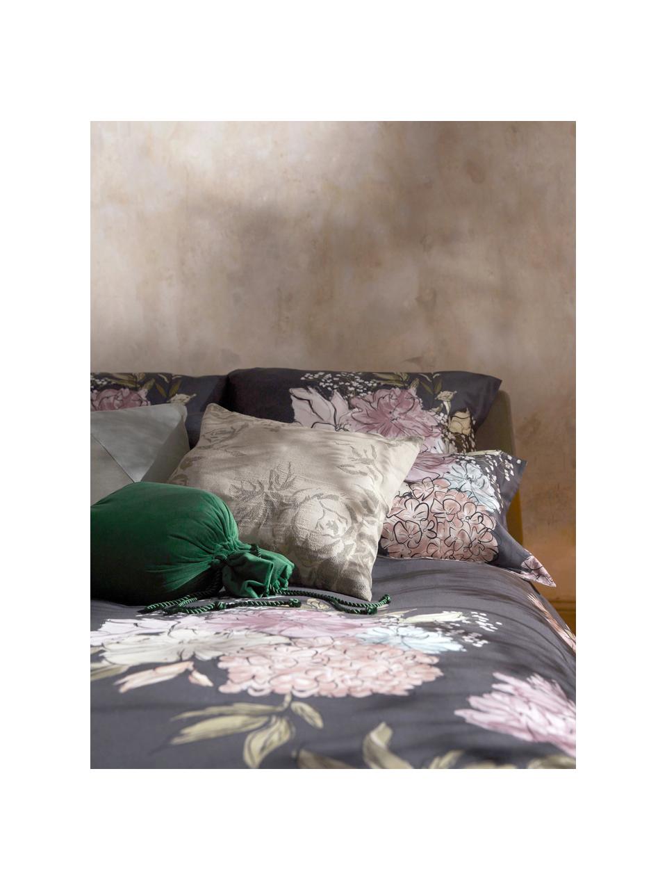 Baumwoll-Kissenhülle Breight mit gewebtem Jacquard-Muster, 100 % Baumwolle, Braun, Beige, B 50 x L 50 cm