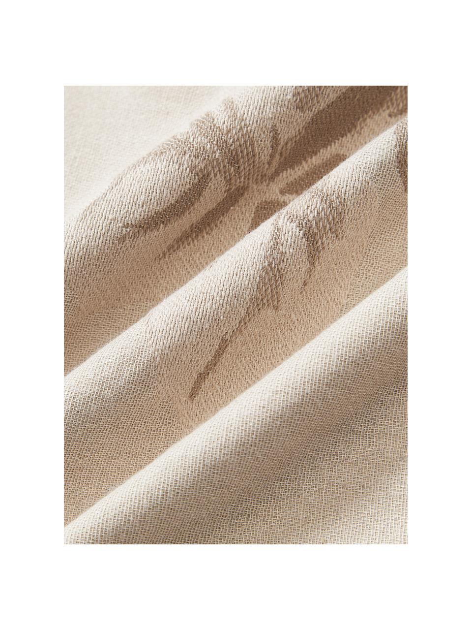 Copricuscino in cotone con motivo jacquard Breight, 100% cotone, Beige chiaro, marrone, Larg. 50 x Lung. 50 cm