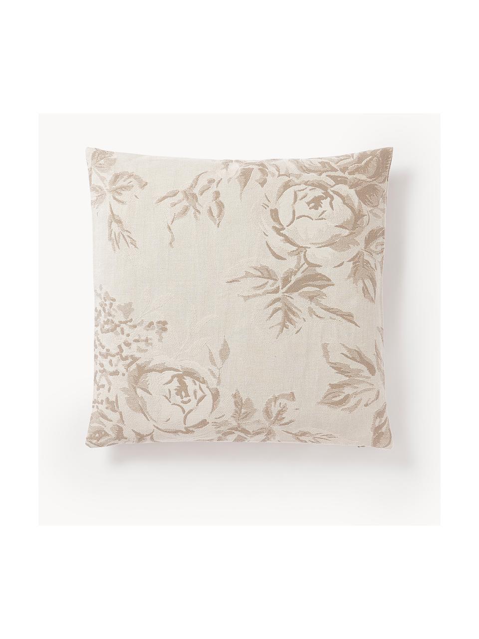 Copricuscino in cotone con motivo jacquard Breight, 100% cotone, Marrone, beige, Larg. 50 x Lung. 50 cm