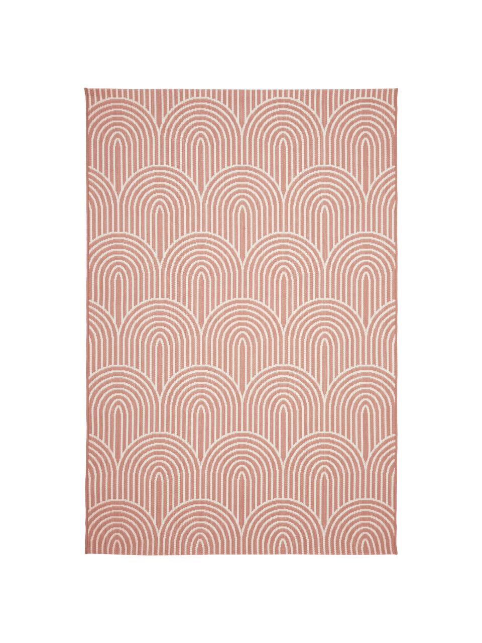 Vnitřní a venkovní koberec Arches, 86 % polypropylen, 14 % polyester, Červená, bílá, Š 200 cm, D 290 cm (velikost L)