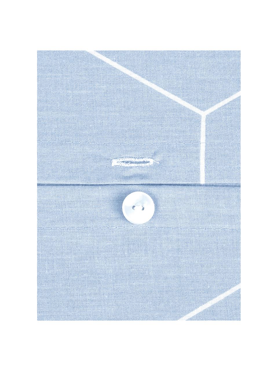 Bavlněný povlak na polštář s grafickým vzorem Lynn, 2 ks, Světle modrá, krémově bílá, Š 40 cm, D 80 cm