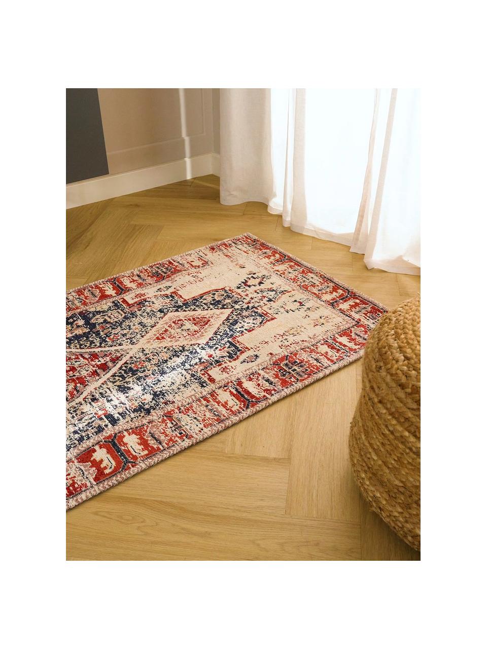 Chenille loper Toulouse, Roodtinten, B 80 x L 200 cm