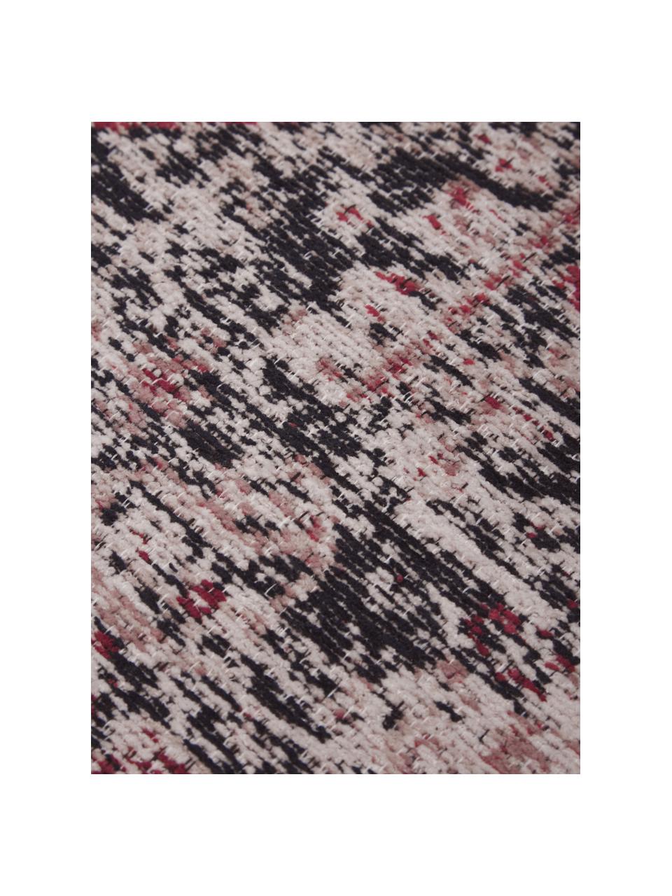 Tapis de couloir en chenille vintage Toulouse, Tons rouges, larg. 80 x long. 200 cm