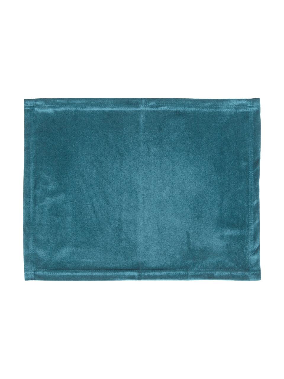 Fluwelen placemats Simone, 2 stuks, 100% polyester fluweel, Jadegroen, 35 x 45 cm