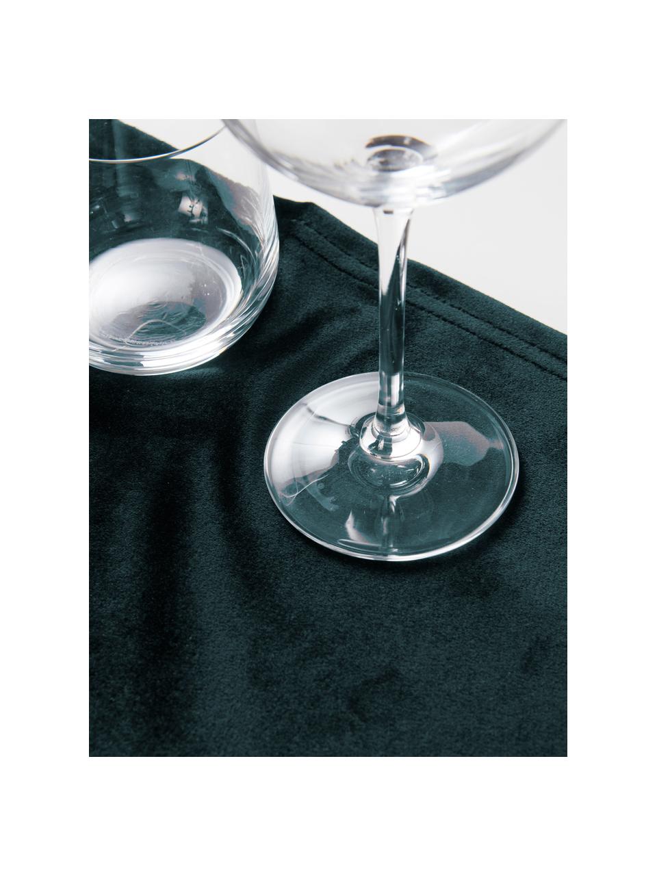 Fluwelen placemats Simone, 2 stuks, 100% polyester fluweel, Jadegroen, 35 x 45 cm