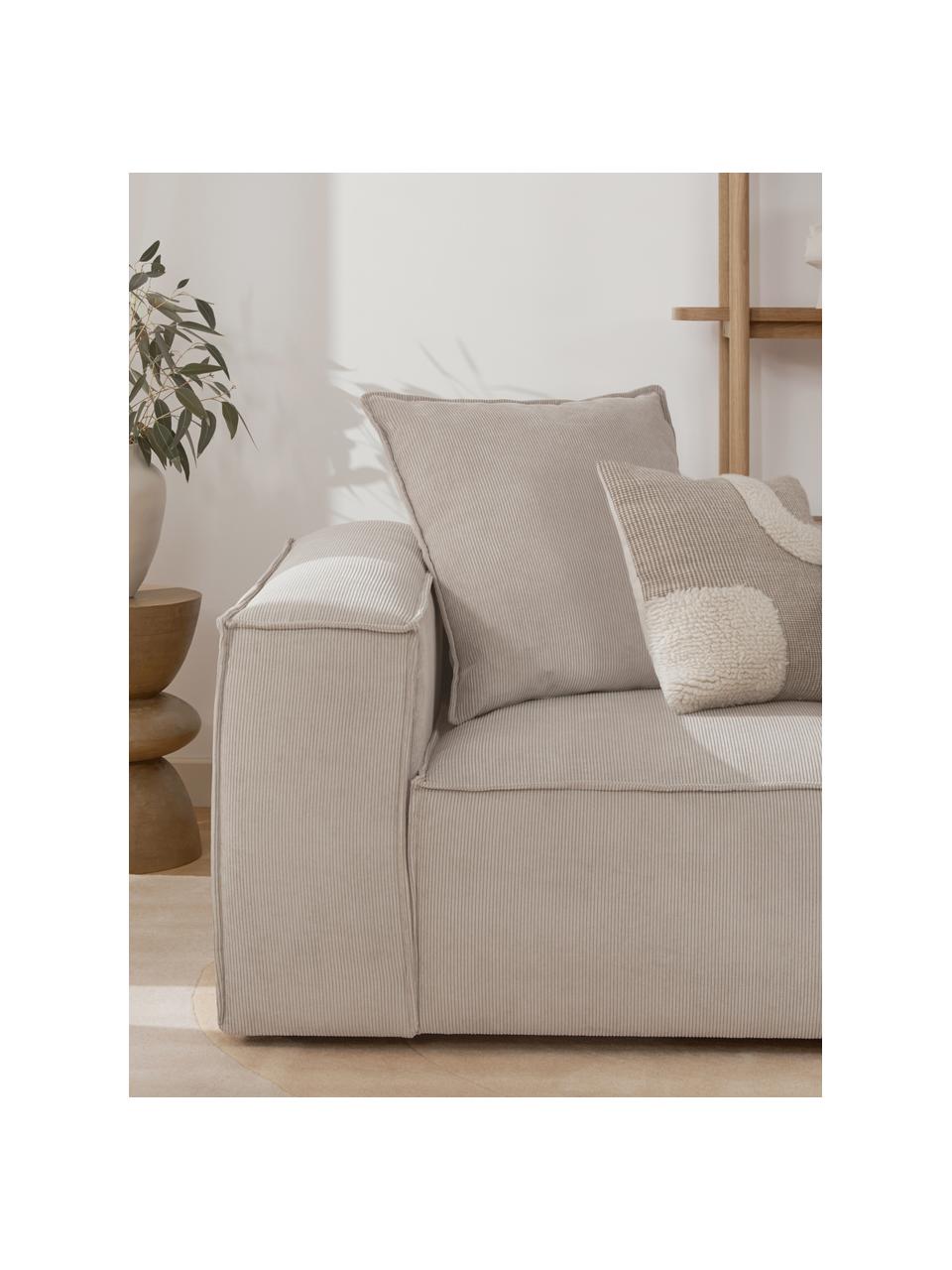 Cojín para sofá de pana Lennon, Tapizado: pana (92% poliéster, 8% p, Beige, An 60 x L 60 cm