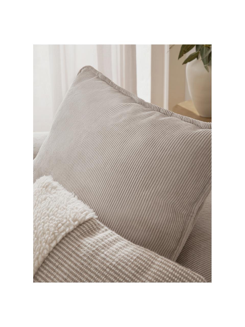 Sofa-Kissen Lennon in Beige aus Cord, Bezug: Cord (92% Polyester, 8% P, Beige, B 60 x L 60 cm
