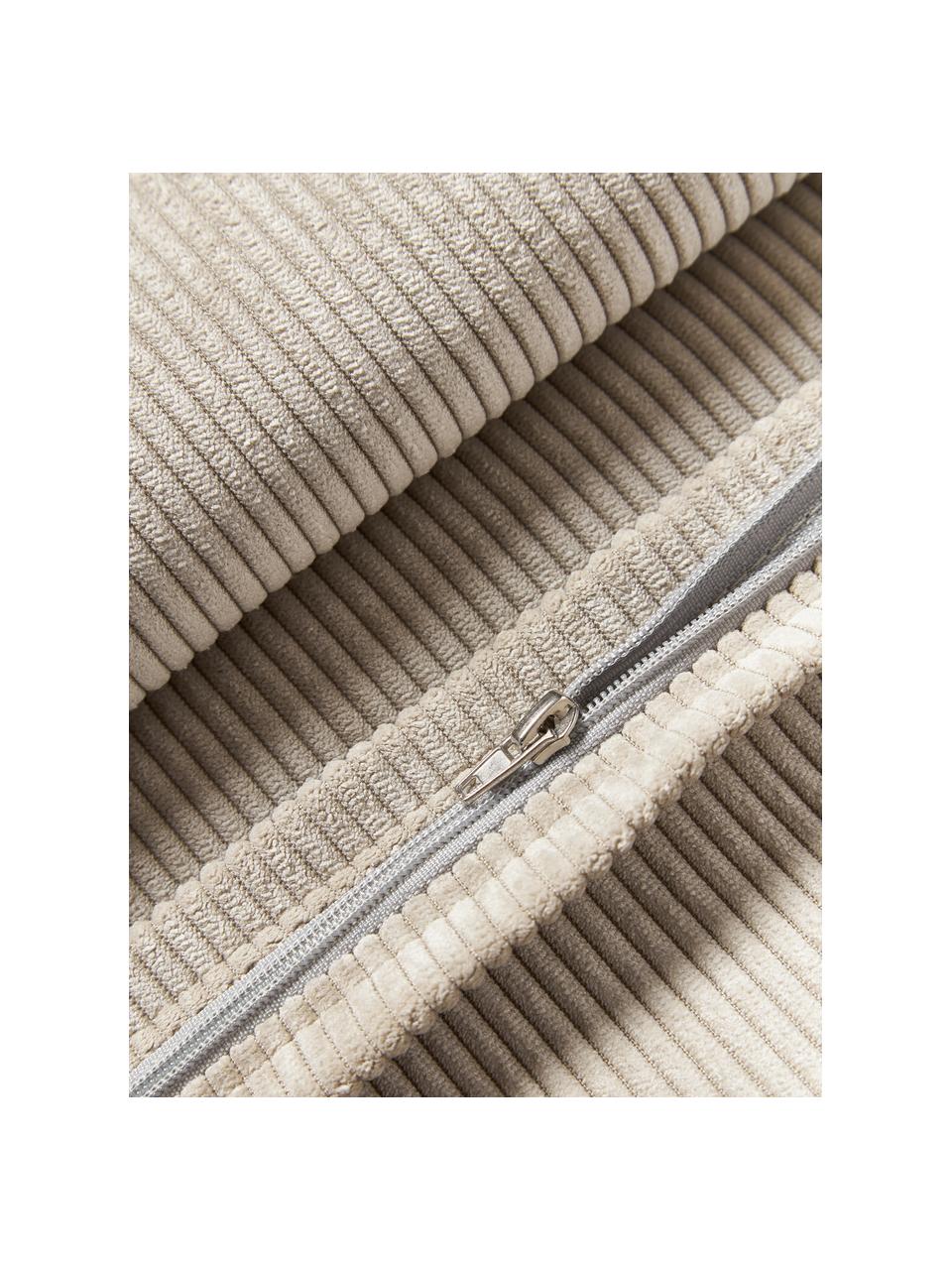 Corduroy bankkussen Lennon, Corduroy lichtbeige, B 60 x L 60 cm