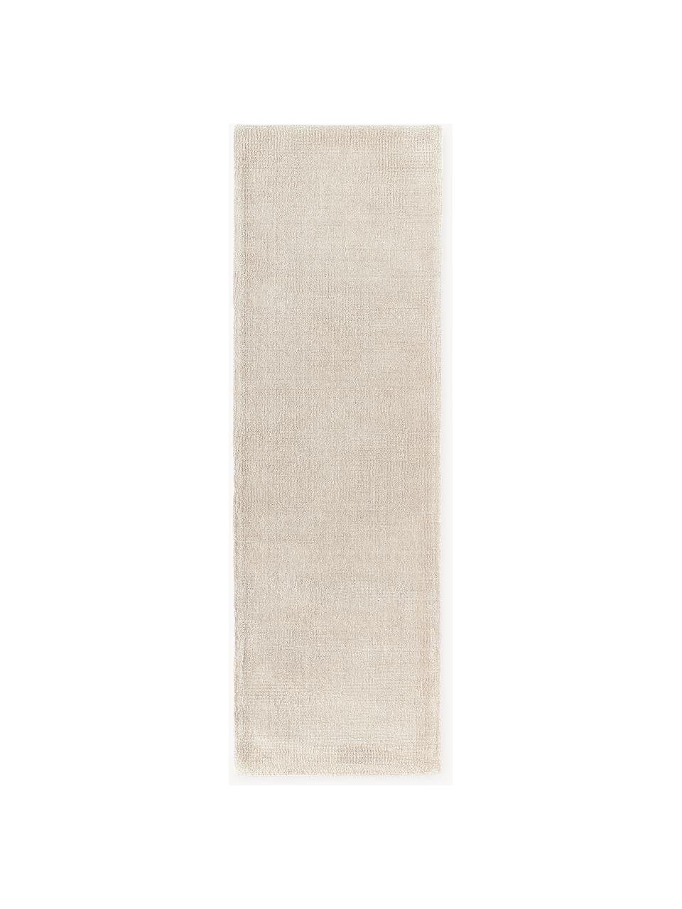 Handgewebter Kurzflor-Läufer Ainsley, 60 % Polyester, GRS-zertifiziert
40 % Wolle, Hellbeige, B 80 x L 200 cm