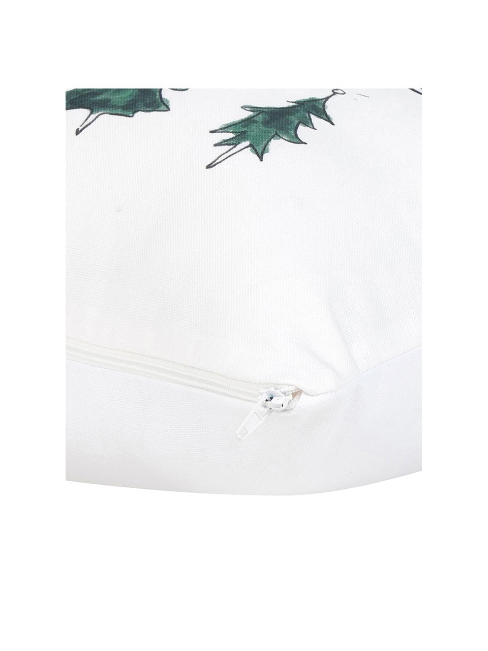 Funda de cojín Beauty, diseño Kera Till, 100% algodón, Verde oscuro, blanco, An 40 x L 40 cm