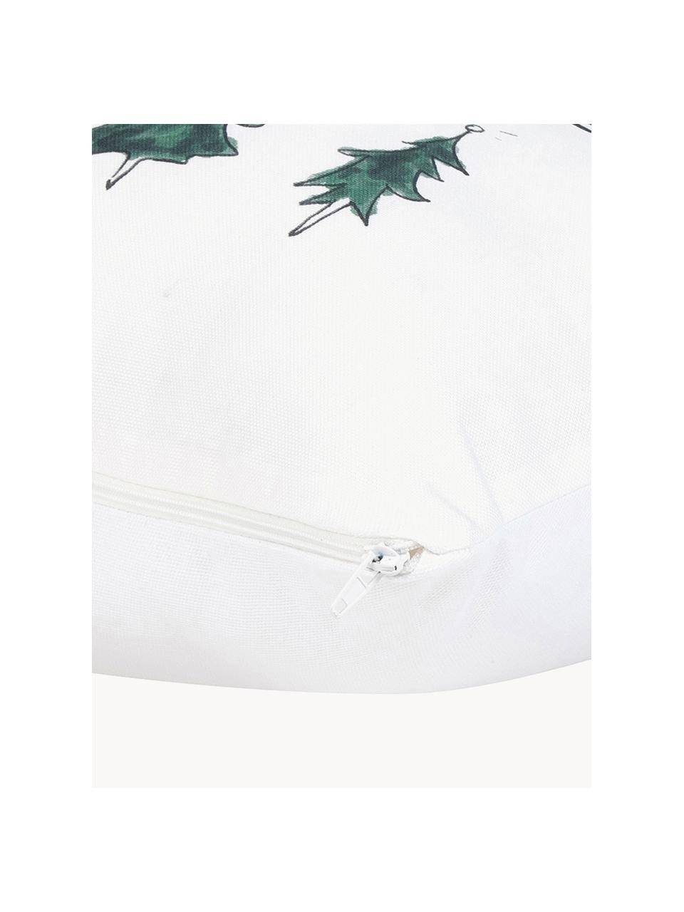 Housse de coussin 40x40 Noël design Beauty de Kera Till, Coton, Vert foncé, blanc, larg. 40 x long. 40 cm