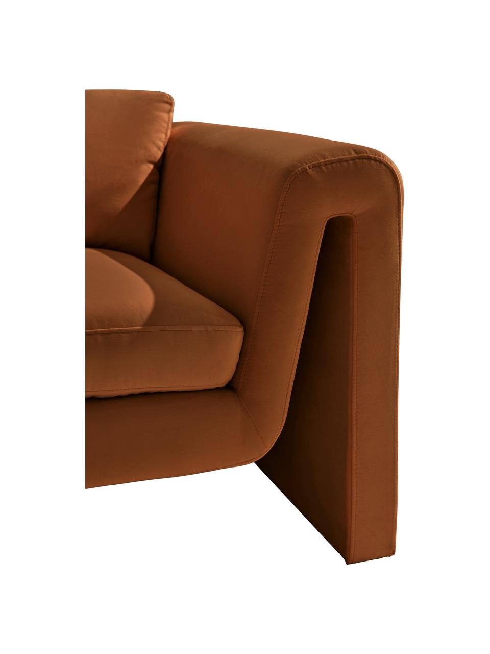 Fauteuil lounge velours brun Mika, Velours brun, larg. 105 x prof. 88 cm
