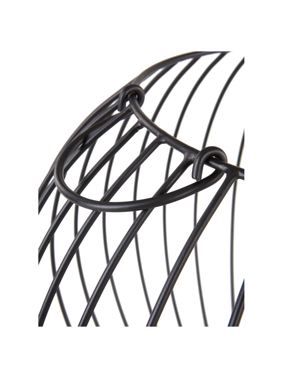 Cesta artesanal Carla, Hierro recubierto, Negro, Ø 46 x Al 35 cm