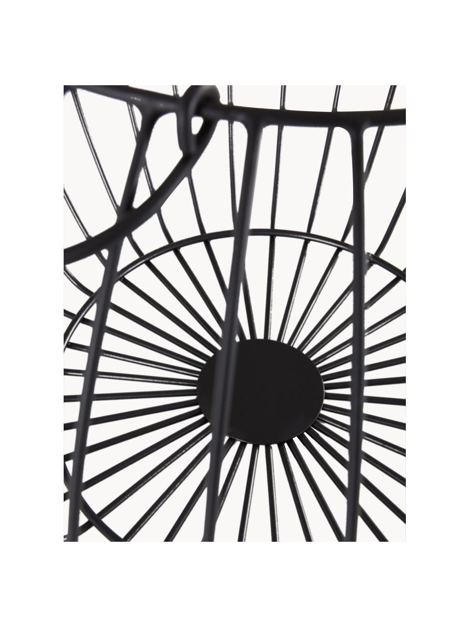 Cesta artesanal Carla, Hierro recubierto, Negro, Ø 46 x Al 35 cm