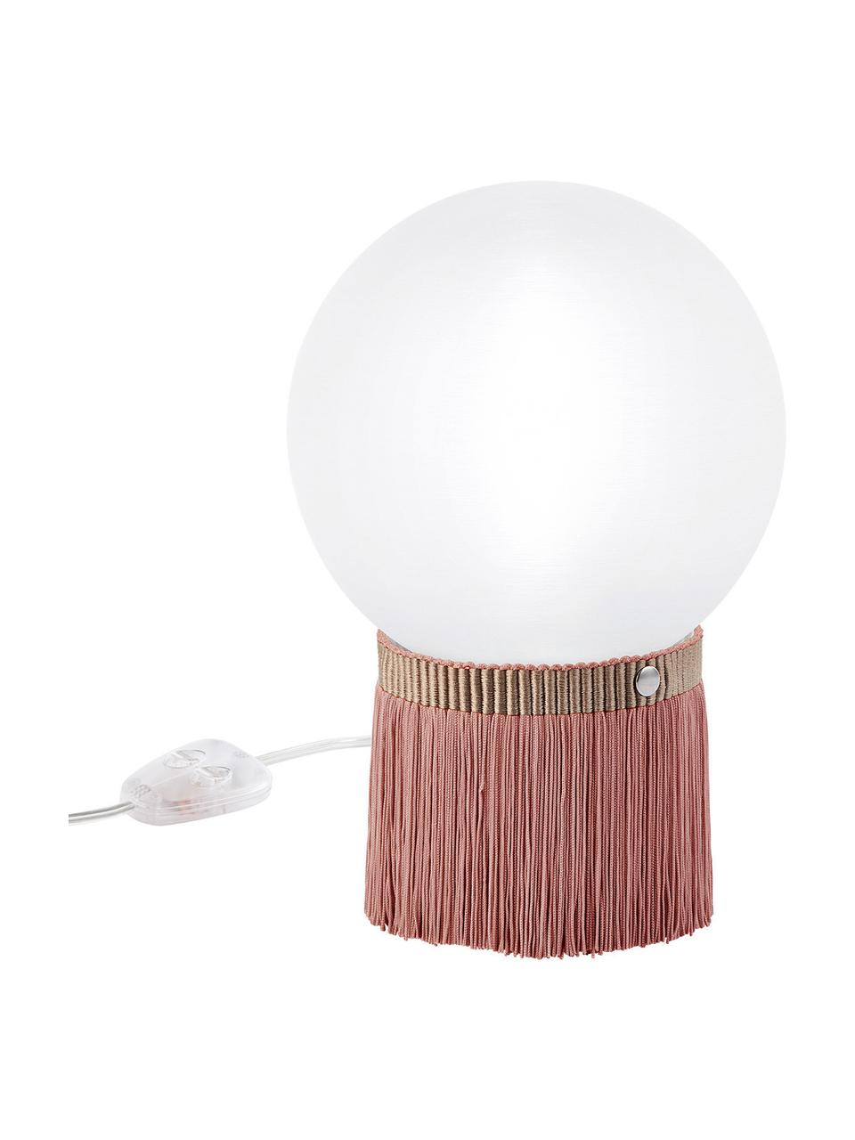 Lámpara de mesa regulable pequeña Atmosfera Fringe, Pantalla: metacrilato, Opalflex, Cable: plástico, Rosa, blanco, An 20 x Al 30 cm