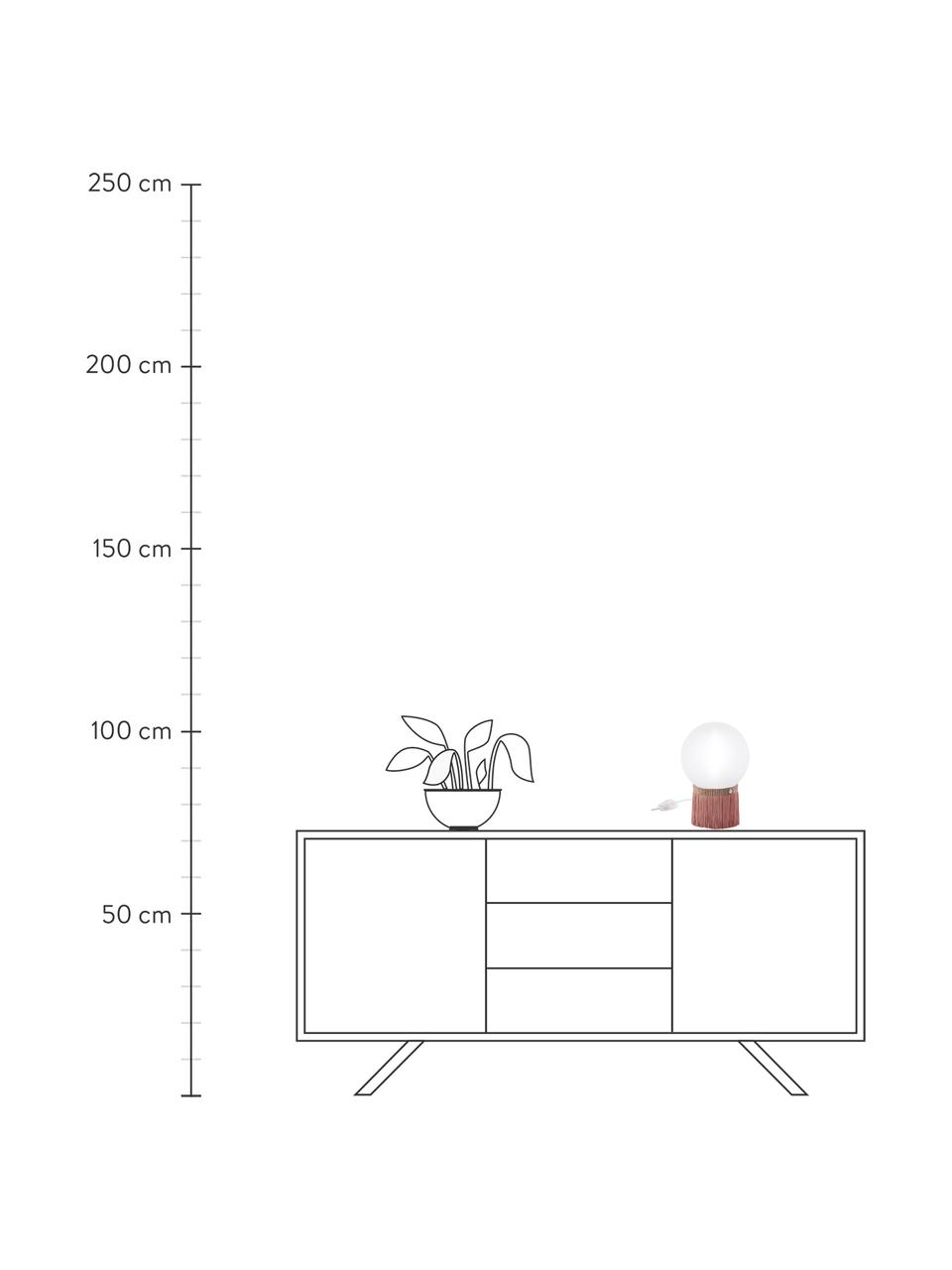 Lampada da tavolo dimmerabile Atmosfera Fringe, Paralume: metacrilato, Opalflex, Rosa, bianco, Larg. 20 x Alt. 30 cm