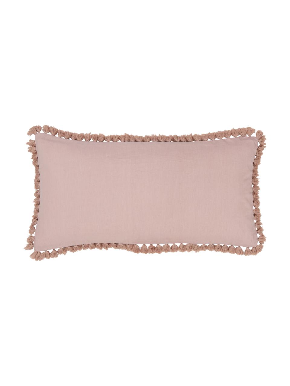 Poszewka na poduszkę z bawełny z chwostami Polly, 2 szt., Brudny różowy, S 40 x D 80 cm