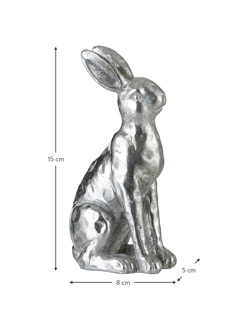 Deko-Objekt Hase, Kunststoff, Silberfarben, B 8 x H 15 cm