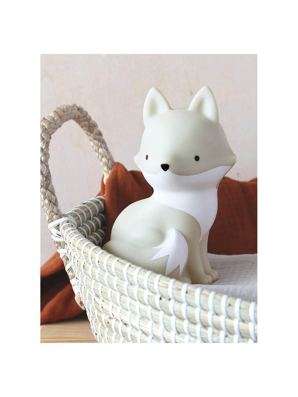 Kinderkamerlamp Fox met timerfunctie, Kunststof, Lichtbeige, wit, B 11 x H 15 cm